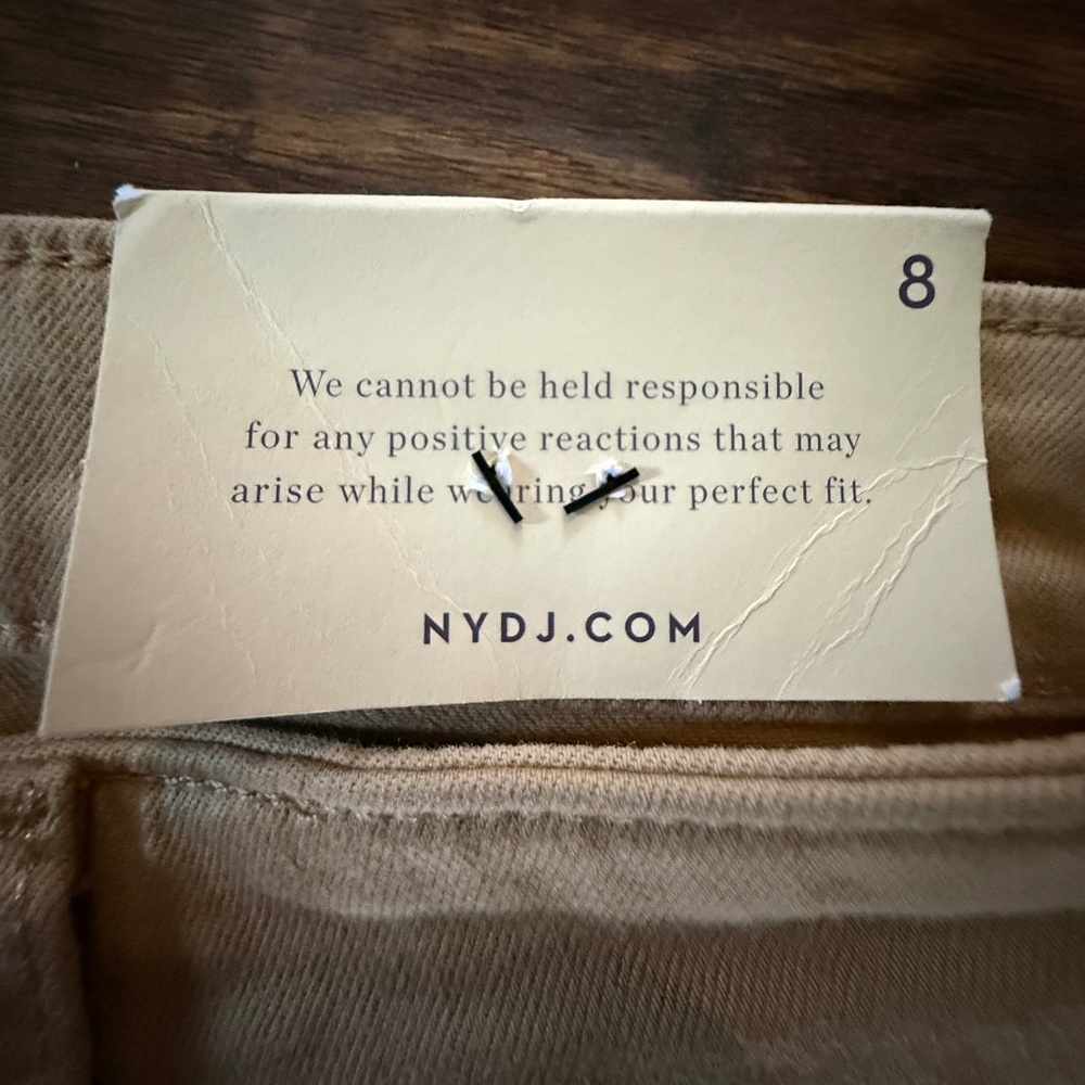 NWT NYDJ Sheri Slim Straight Jeans Hazel Wood Lift Tuck Size 8 - Picture 5 of 11